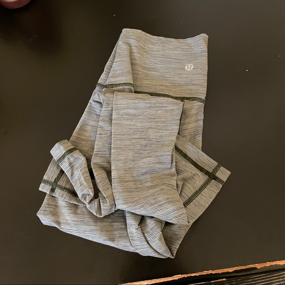 Green stripe align Lululemon leggings